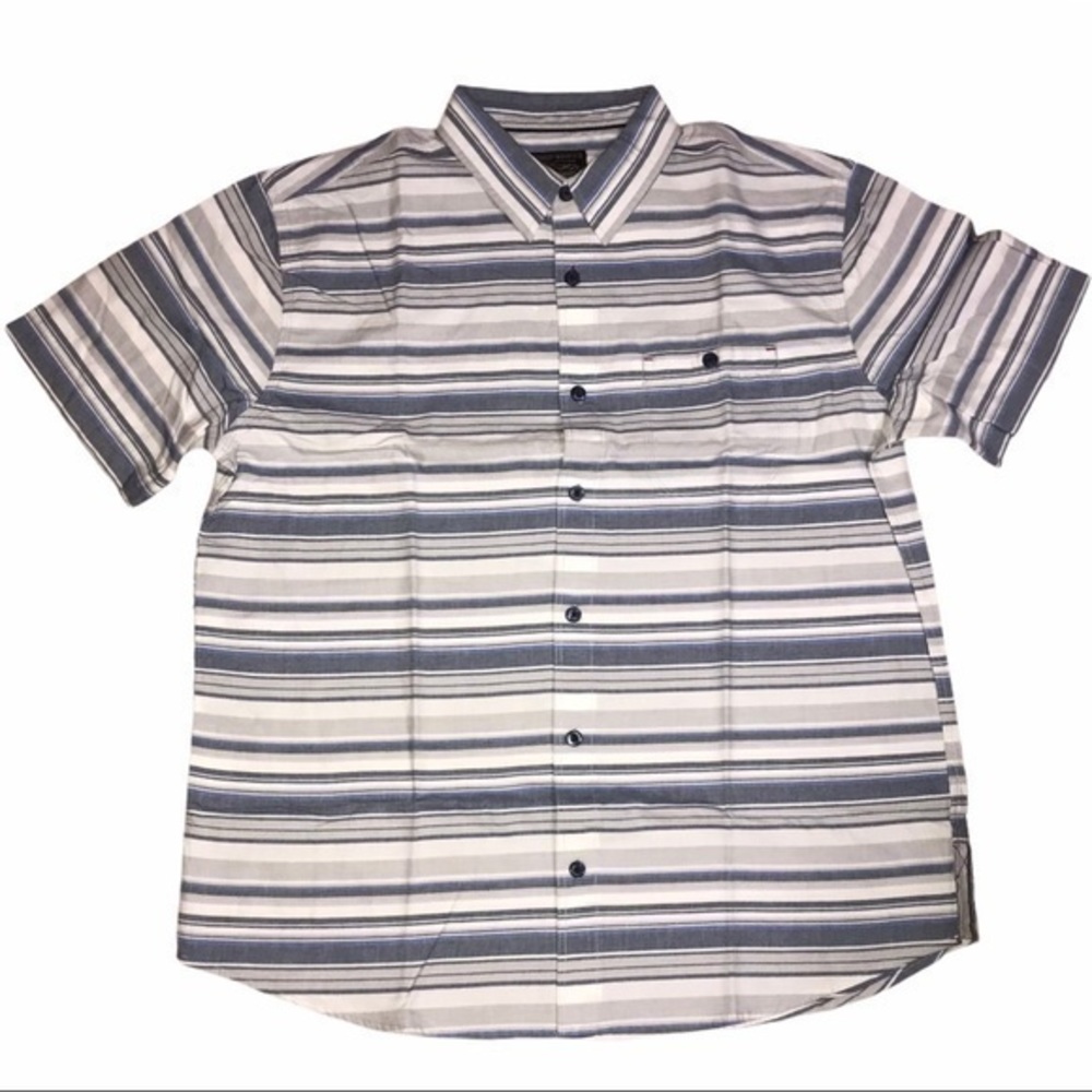 Grizzly Mountain Blue Striped Short Sleeve Shirt